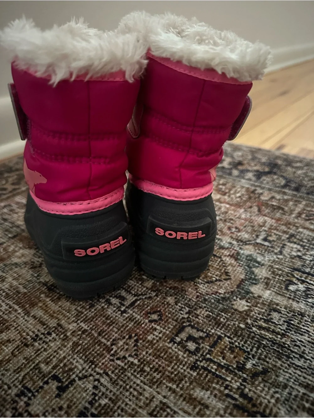 Sorel toddler Pink snow Boots with Faux-Fur Trim